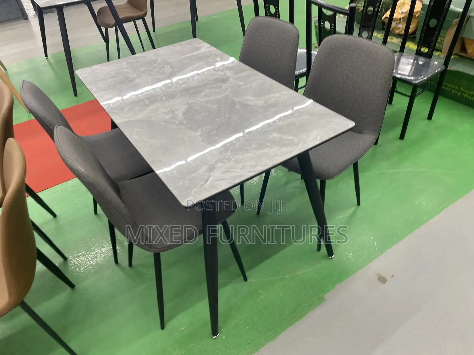 Marble Dining Sets With 4 Leather Chairs