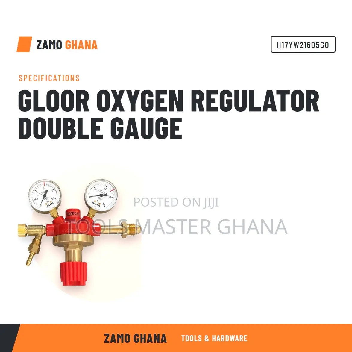 Gloor Oxygen Regulator Double Gauge - H17YW21605GO