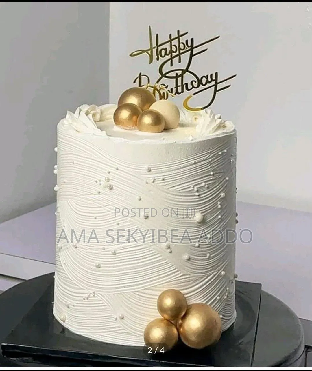 White and Gold Cake