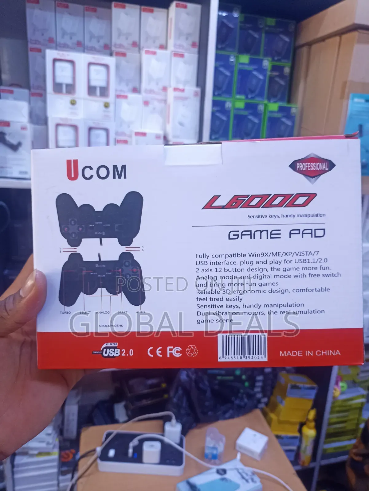 Ucom L6000 USB 2.0 Double Game Pad - PC Game Controller