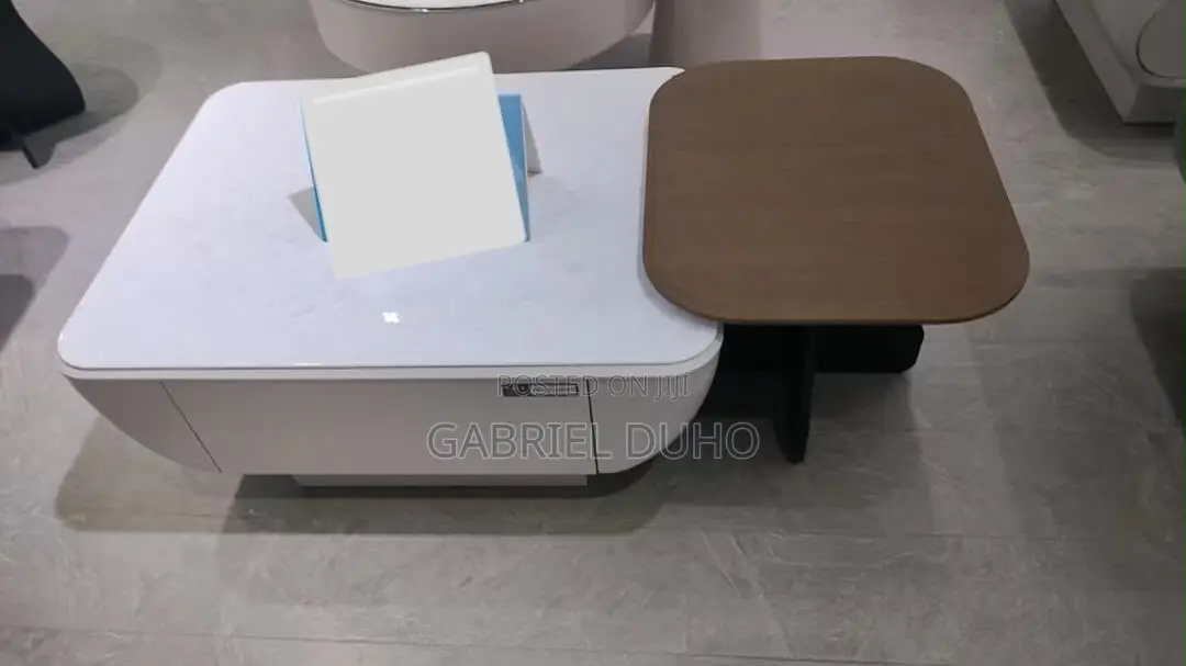 2 in 1 Marble Center Table With Drawer