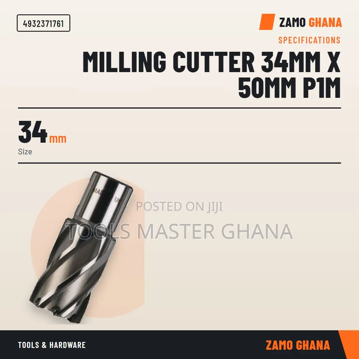 Milling Cutter 34Mm X 50Mm P1M -
