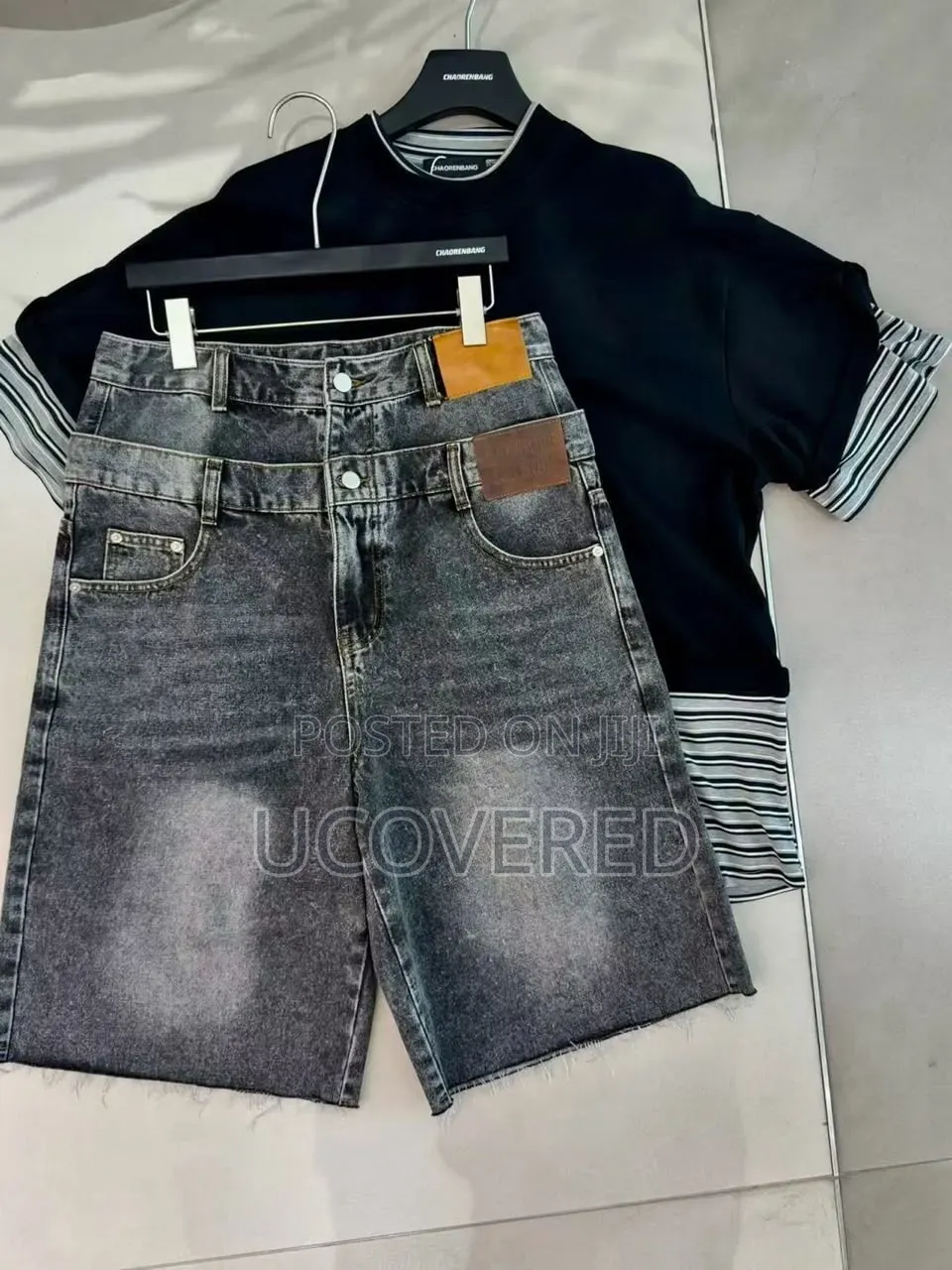 Men's Dark-Washed Retro Baggy Denim Jorts
