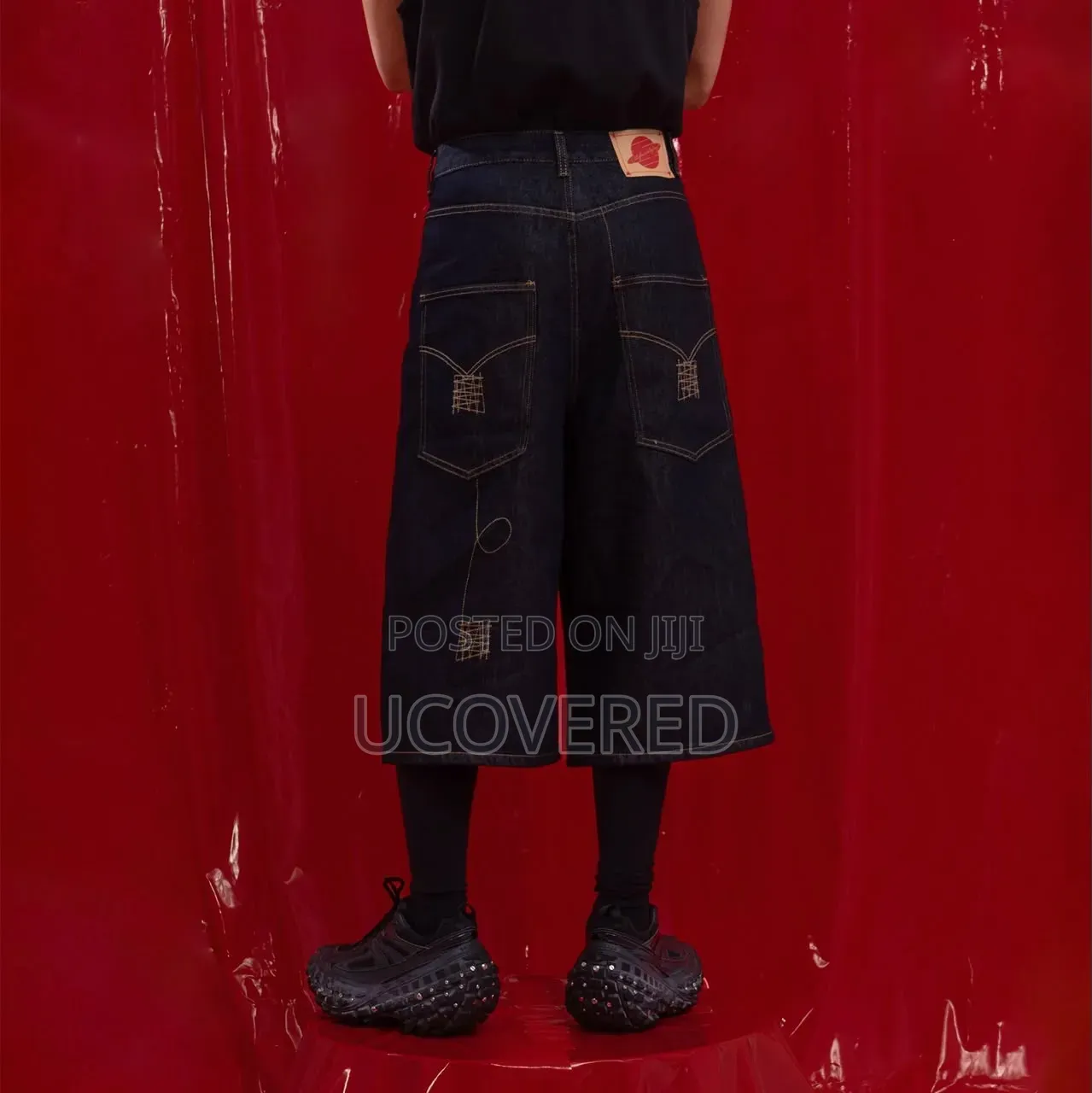 Men's Dark-Washed Retro Baggy Denim Jorts