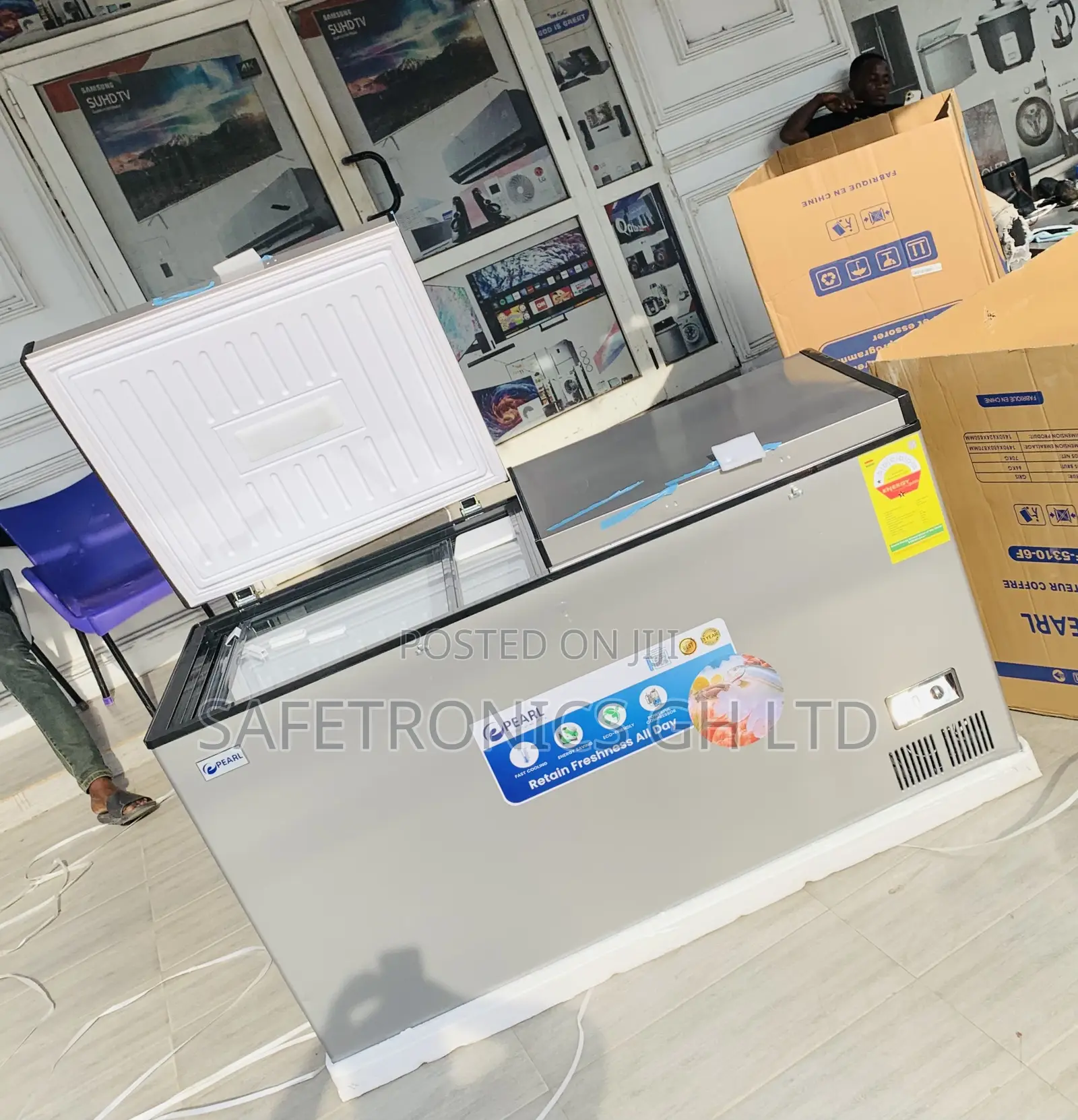 New Peaceful 413iters Pearl 2 Doors Freezer