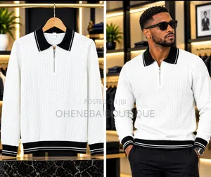 Light Luxury Men's HHalf-zip Lapel Knit Long Sleeve