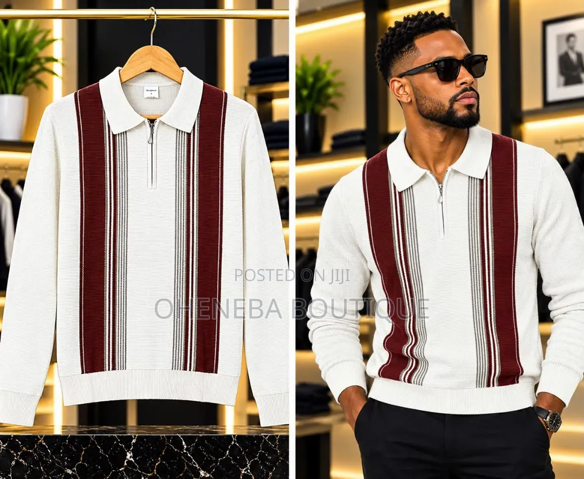 Light Luxury Men's HHalf-zip Lapel Knit Long Sleeve