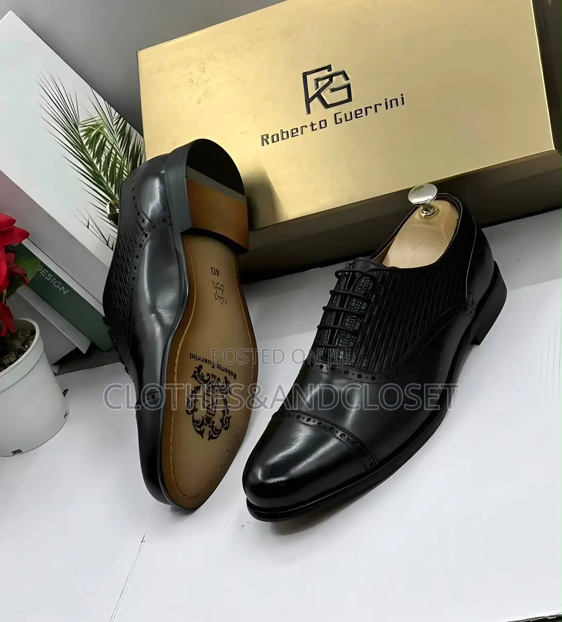 Cap-Toe Front With Subtle Brogue and a Textured/Woven-Style Pattern
