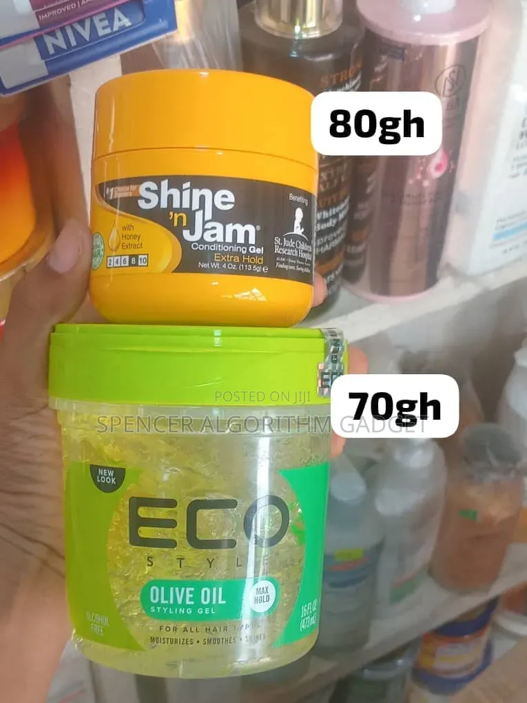 Eco Olive Oil Styling Gel 473ml /Shine & Jam Conditioning Gel 113g.