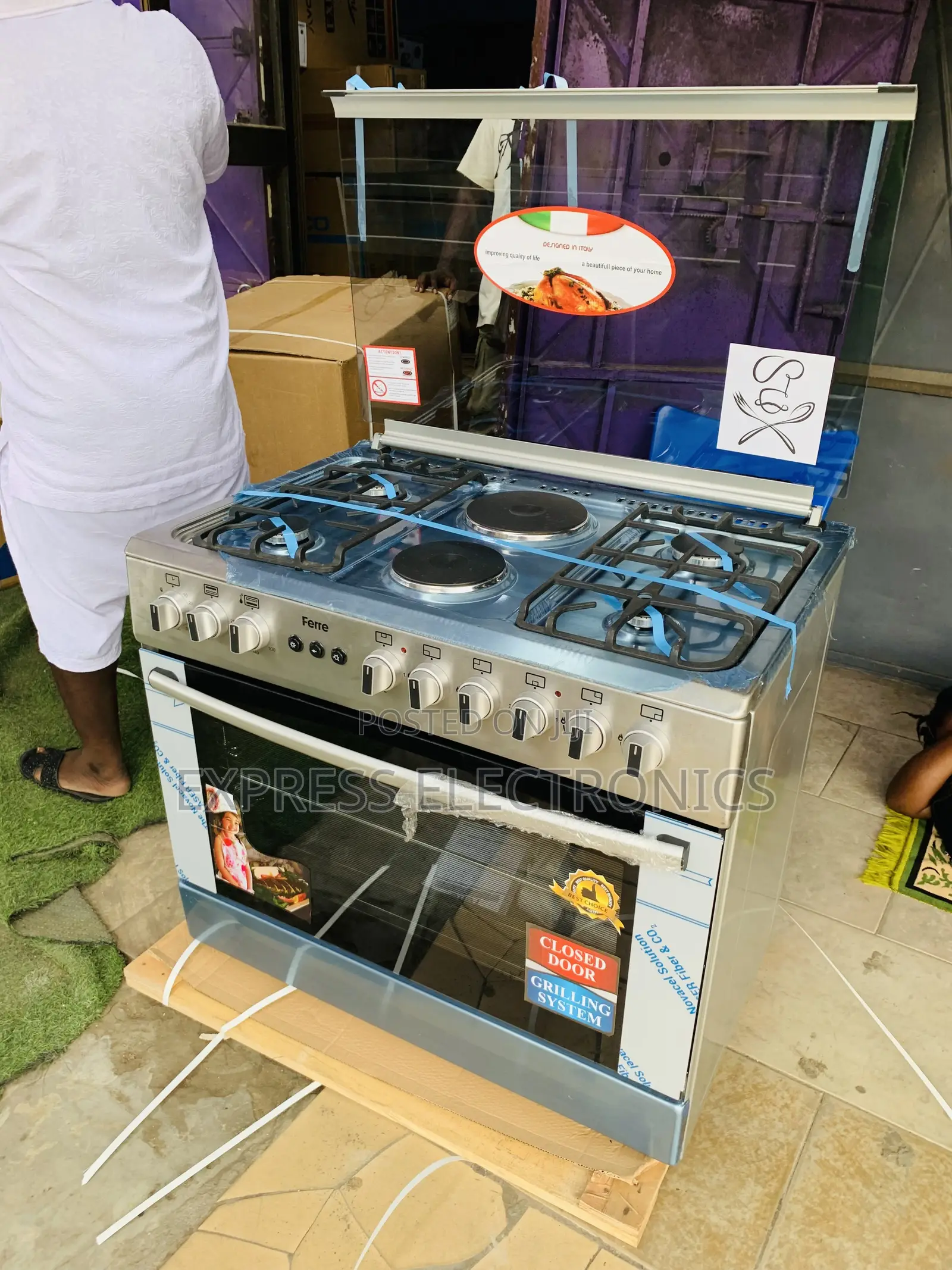 4-2 Stove Gas Electric Cooker Oven Rotisserie 60/90cm