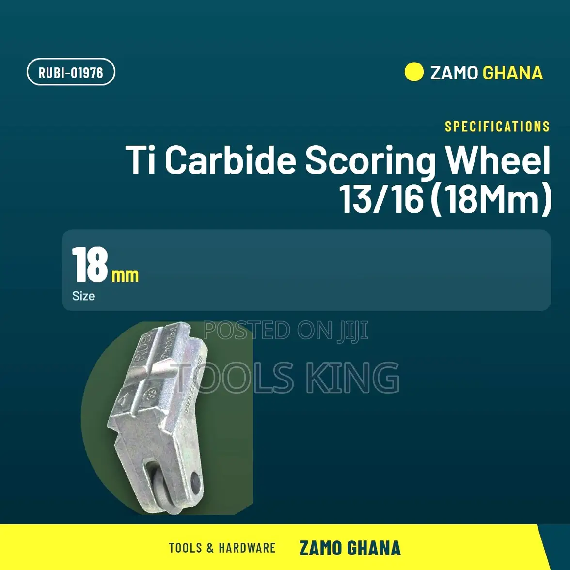 Ti Carbide Scoring Wheel 13/16 (18Mm) - RUBI-01976