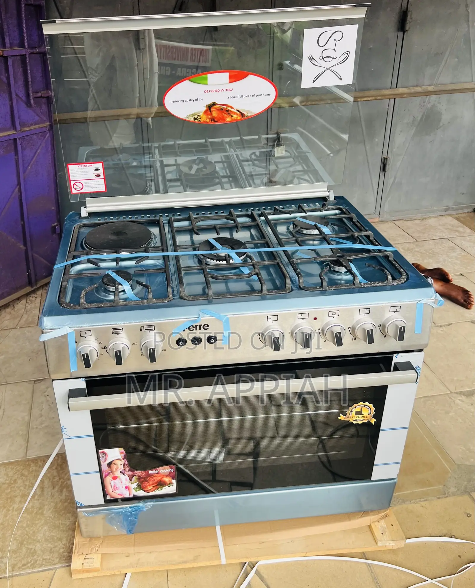 Premium Classic Ferre 60x90cm 1 Electric + 4Gas Cooker,Stainless Steel