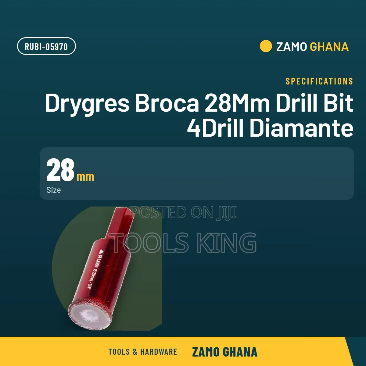 Drygres Broca 28Mm Drill Bit 4Drill Diamante - RUBI-05970