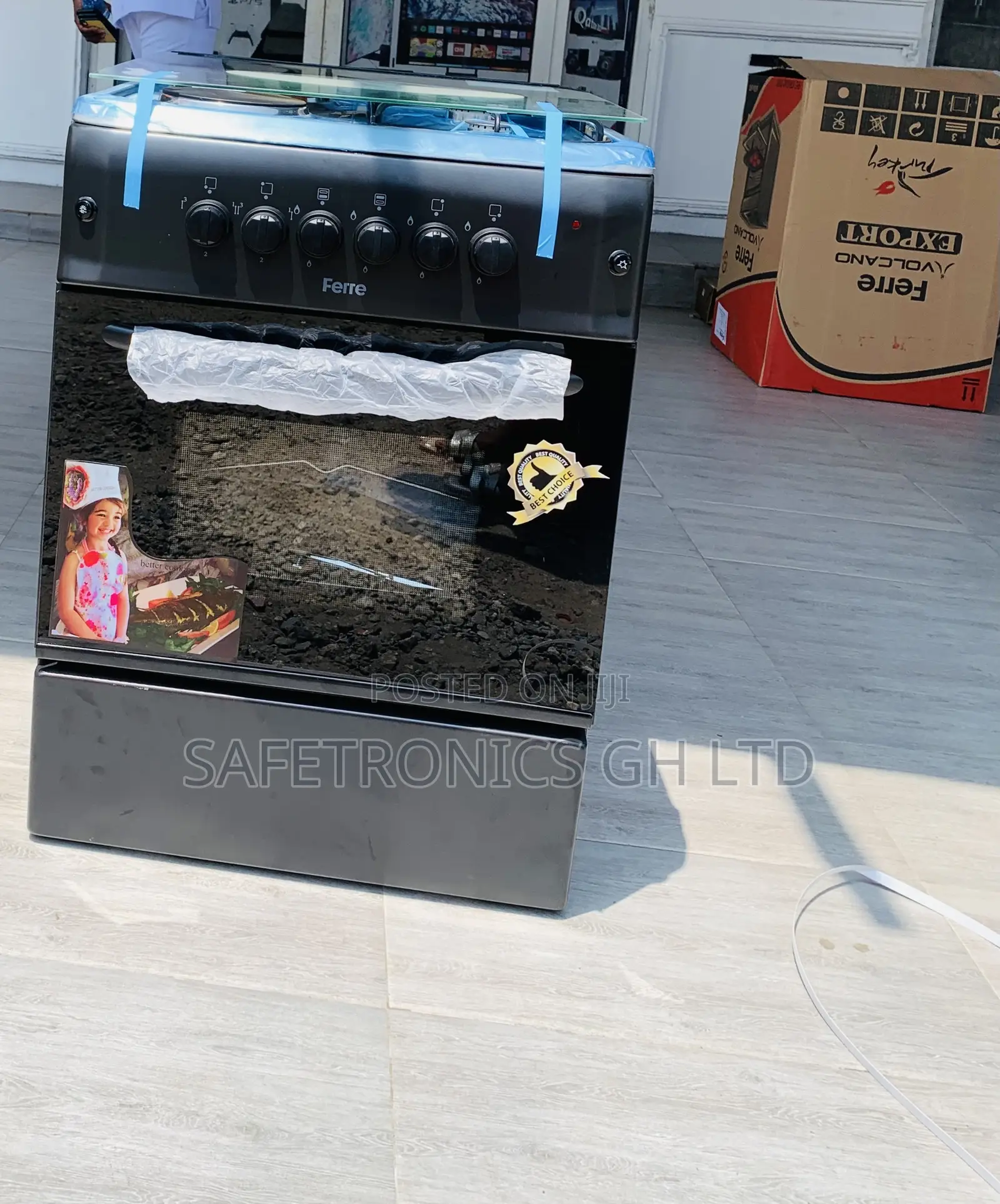 Unbeatable Black Ferre Glass Lid 2 Gas 2 Electric Cooker