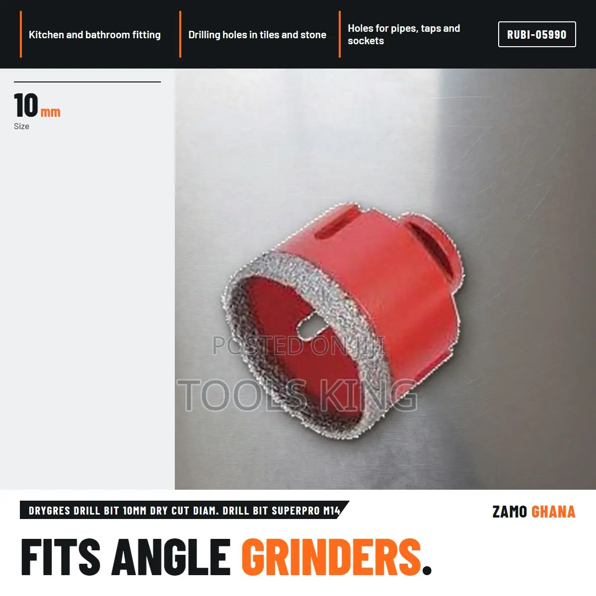 Drygres Drill Bit 10Mm Dry Cut Diam. Drill Bit Superpro M - RUBI-05990