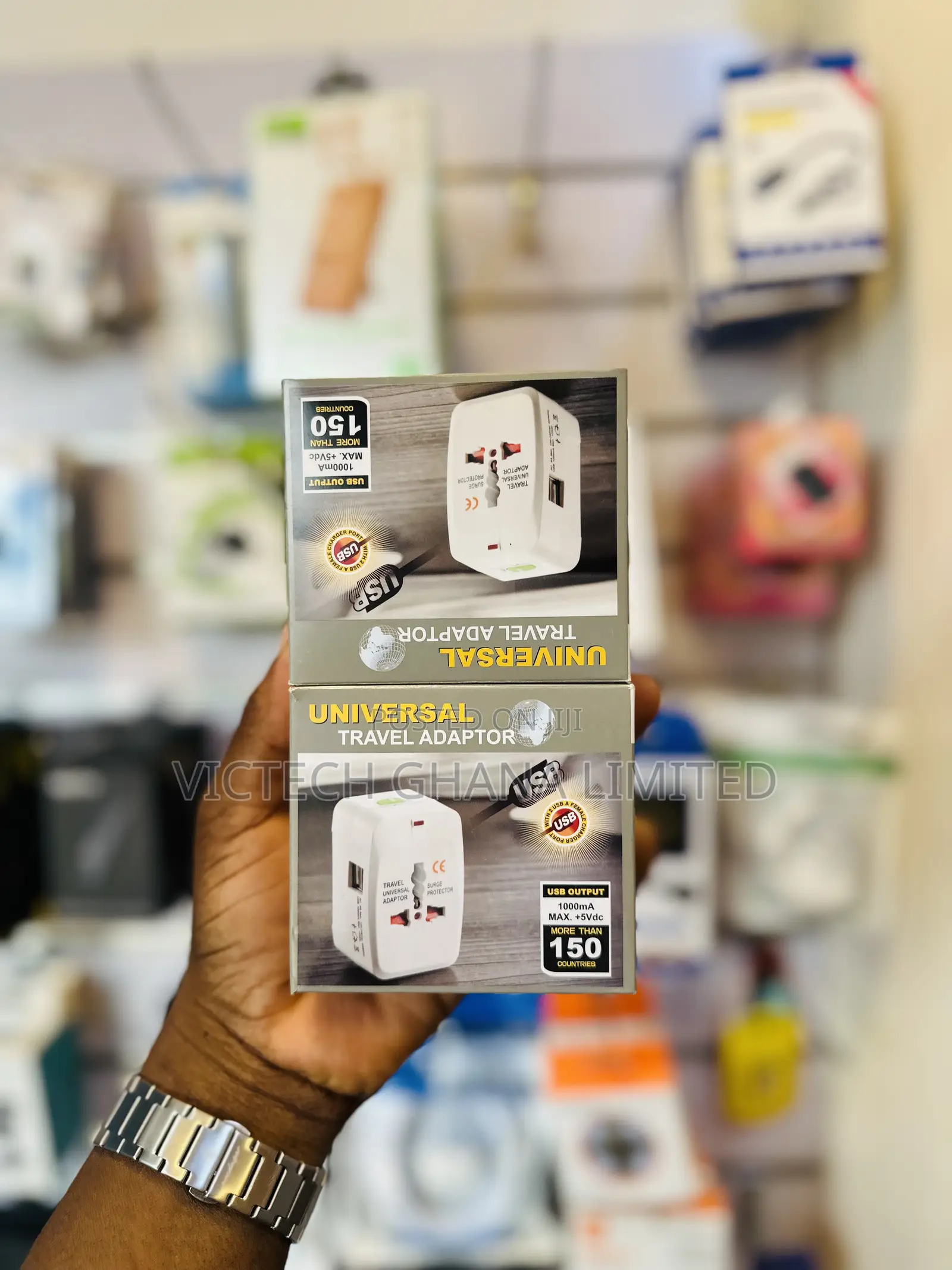 All-in-One Universal Travel Adapter With a Built-in USB Charging Port