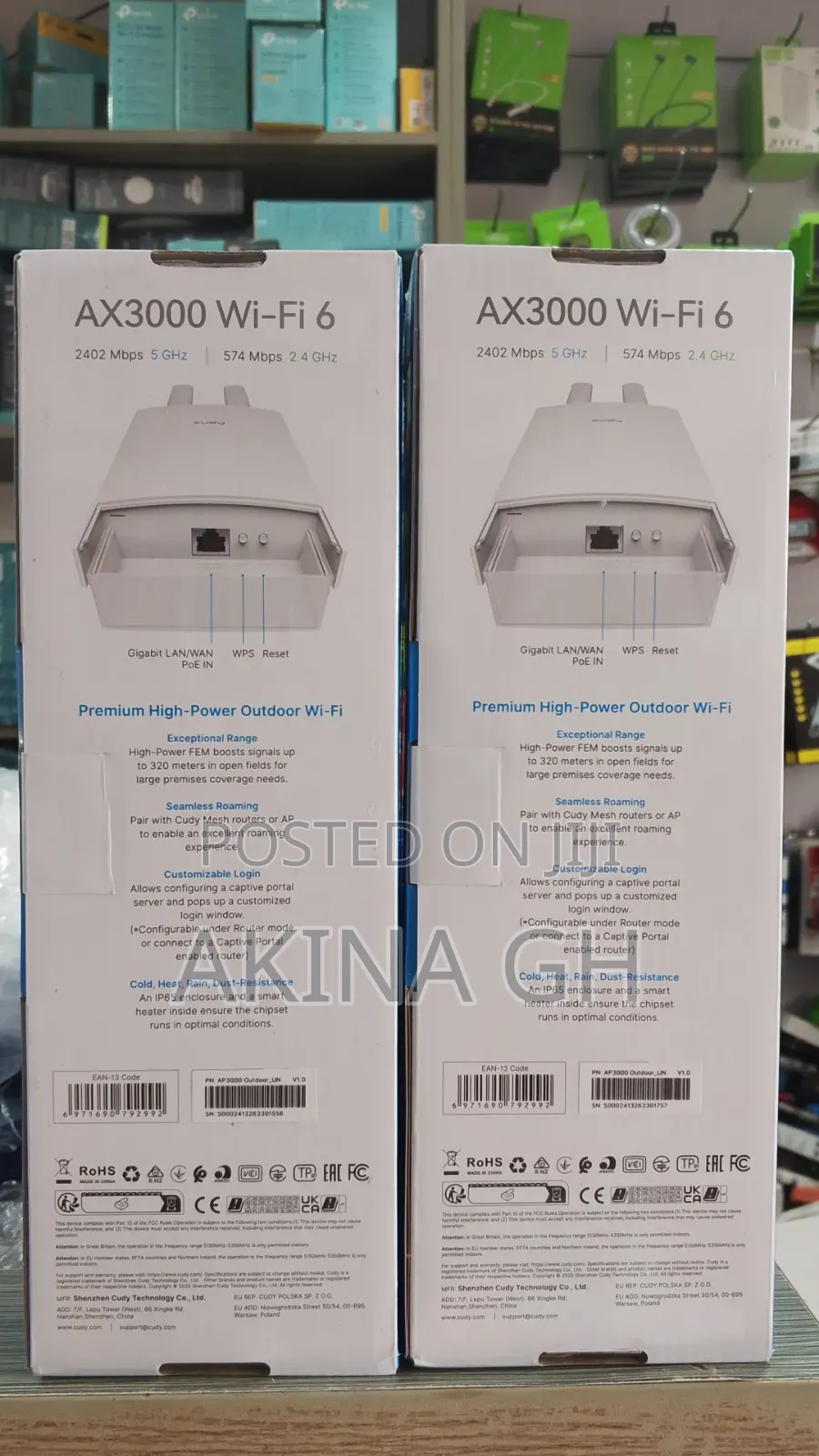 Cudy AX3000 Indoor/Outdoor Wifi 6 Access Point/Cudy AP3000 Outdoor