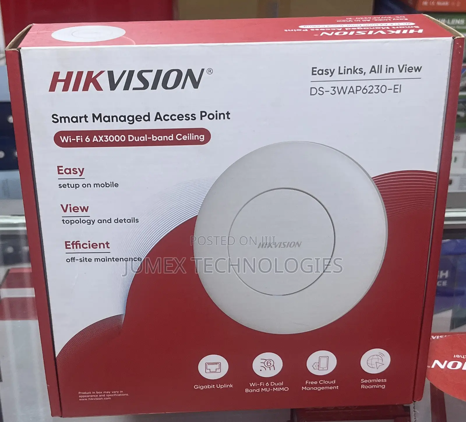 HIKVISION Wi-Fi 6 AX3000 Dual-Band Ceiling Smart Managed Access Point