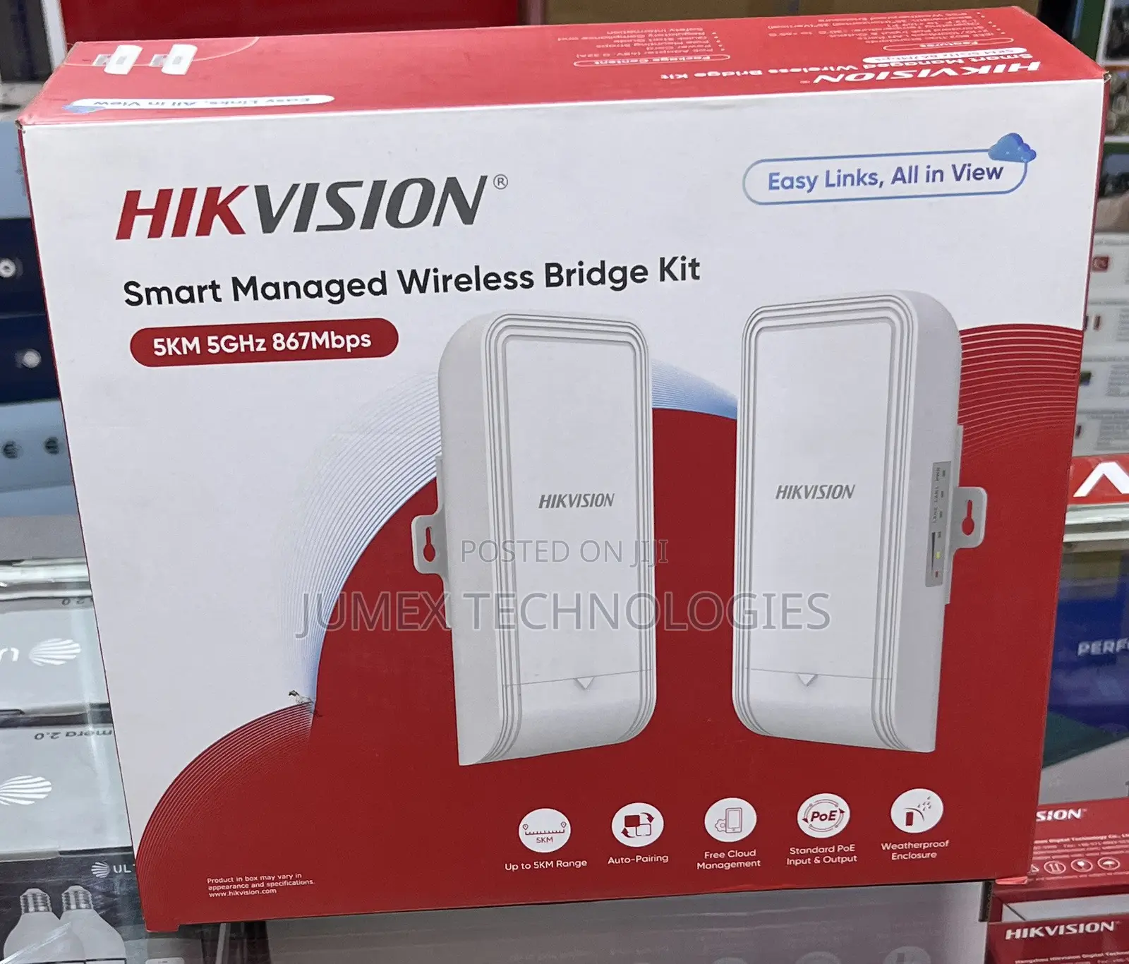 HIKVISION Smart Managed Wireless Bridge Kit 5KM 5GHz 867Mbps