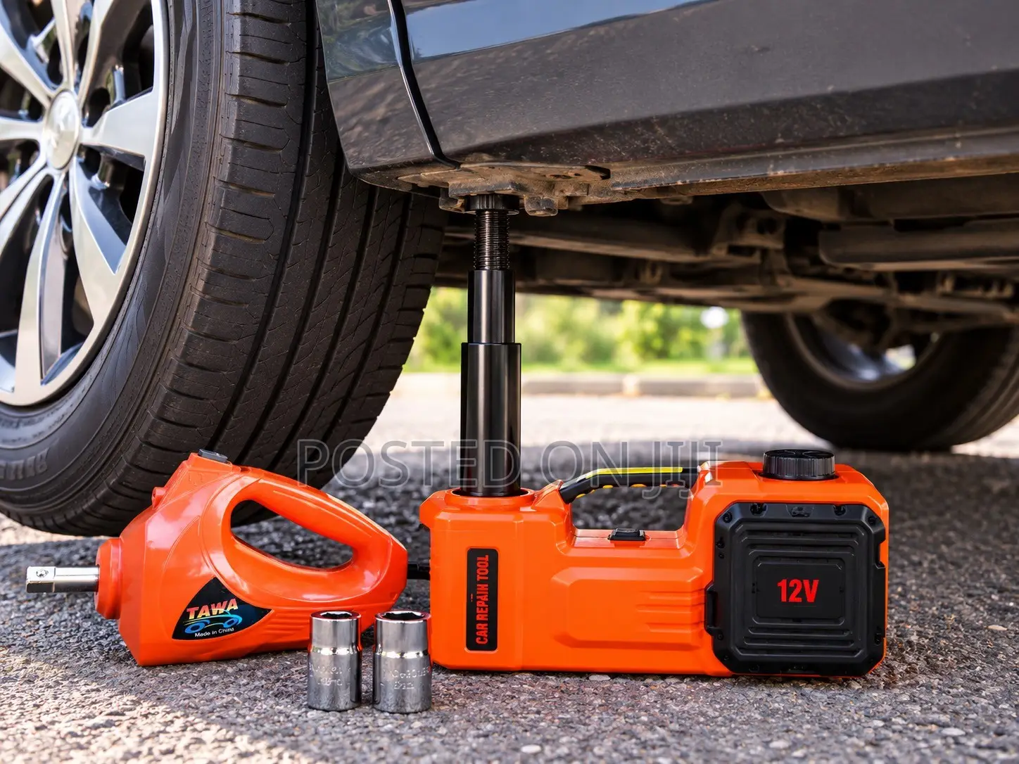 Electric Car Jack With Impact Wrench Complete Car Repair Kit Tire Pump