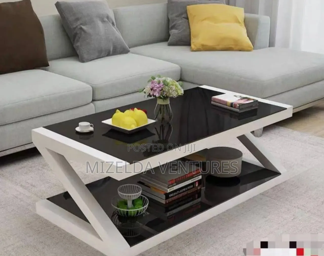 Modern Black Wooden Coffee Table