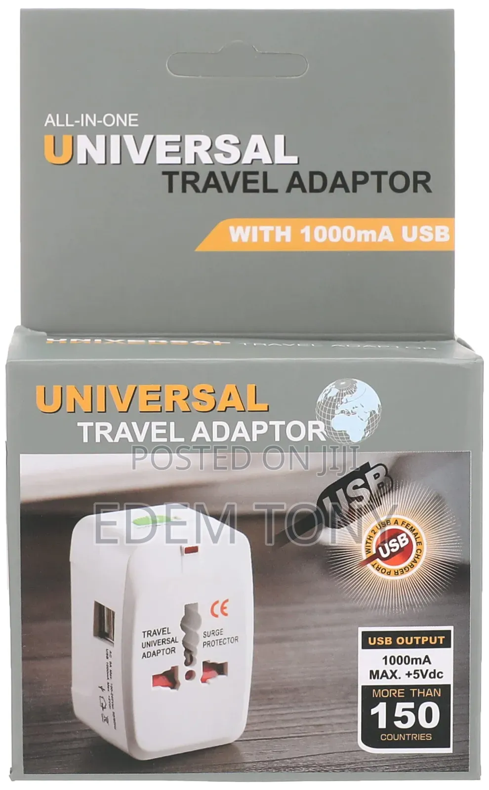 All-in-One Universal Travel Adapter With a Built-in USB Charging Port