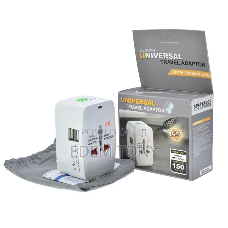 All-in-One Universal Travel Adapter With a Built-in USB Charging Port