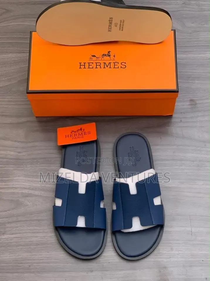 Hermes -Style H Strap Slide Sandals