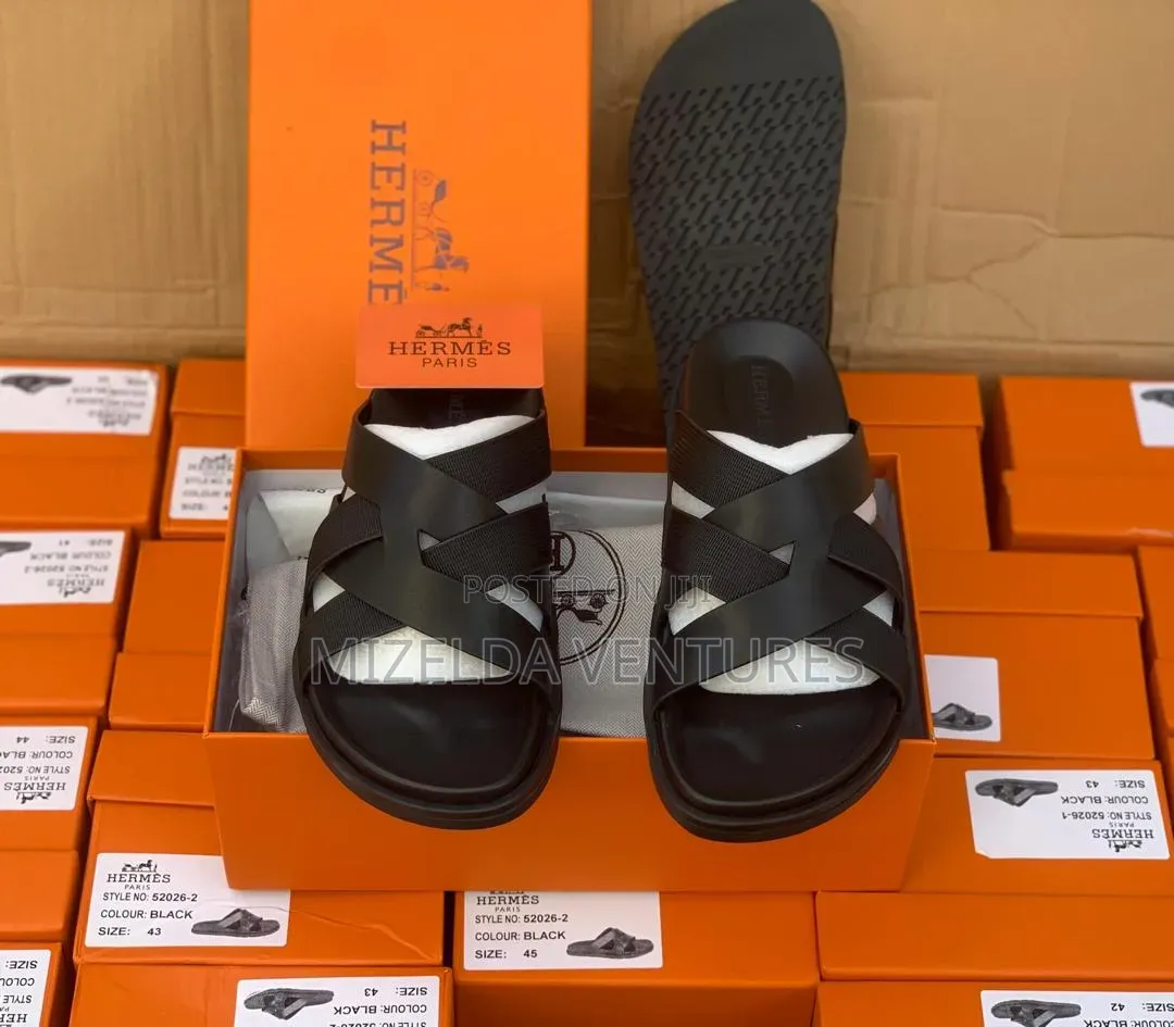Leather Hermes Slippers