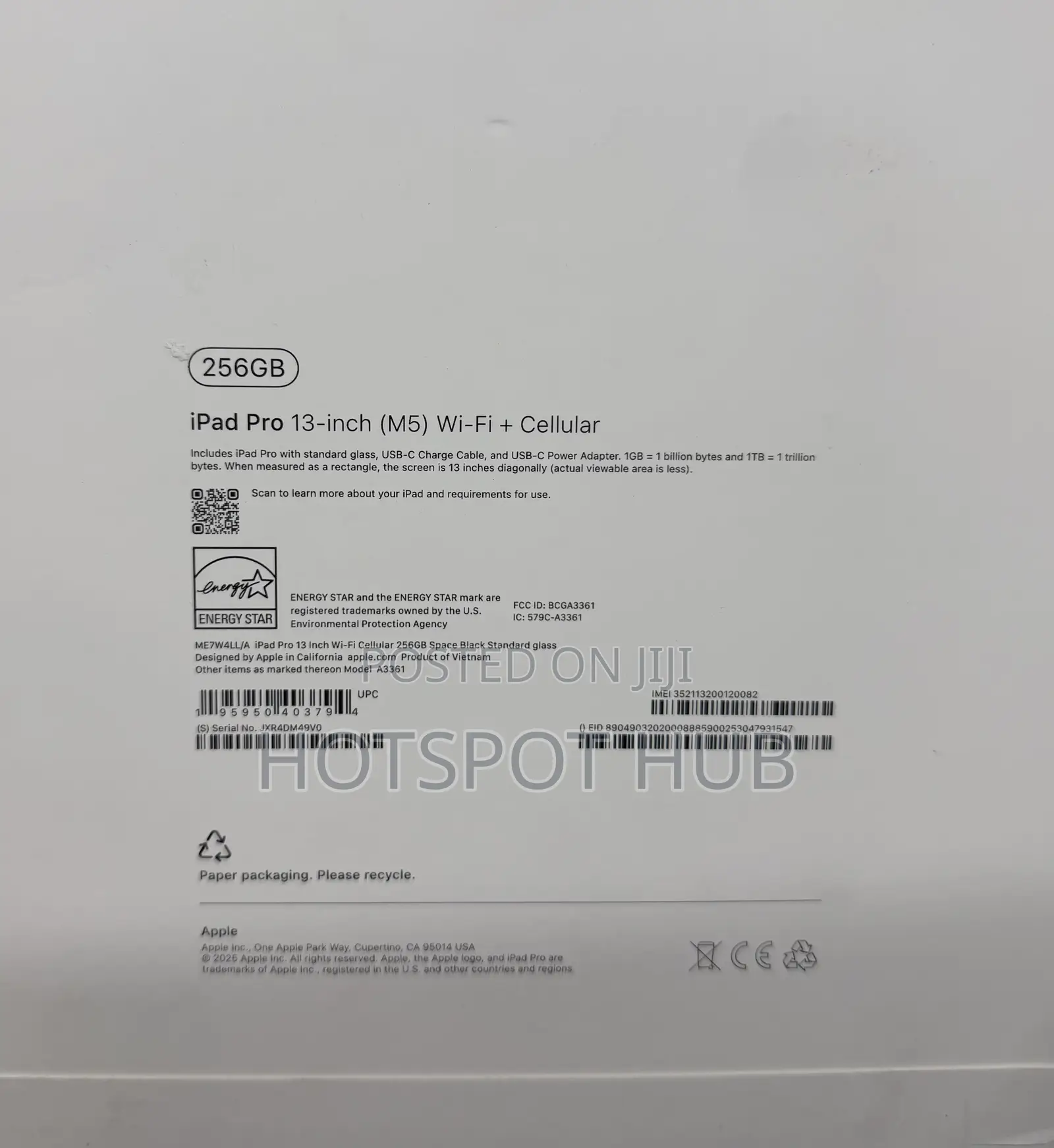 New Apple iPad Pro 13 (2025) 256 GB Black
