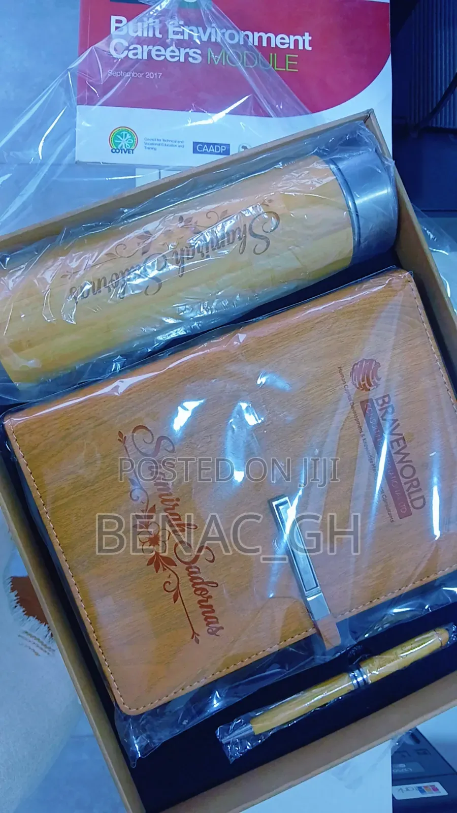 3 in 1 Bamboo NoteBook, Flask & Pen at Achimota