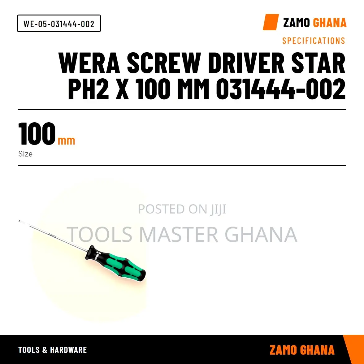 Wera Screw Driver Star Ph2 X 100 Mm 031444-002 - WE-05-031444-002