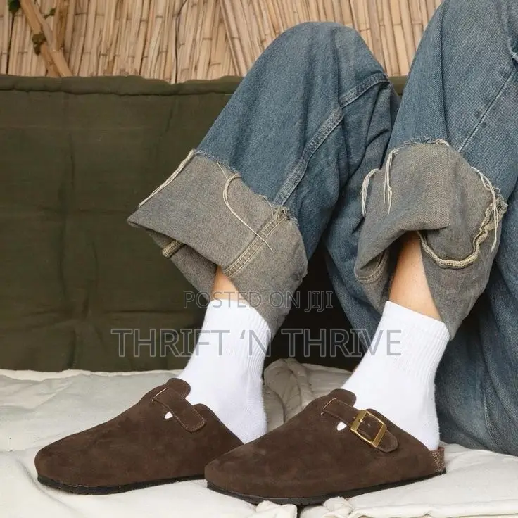 Birkenstock Boston Suede Clog in Taupe and Brown
