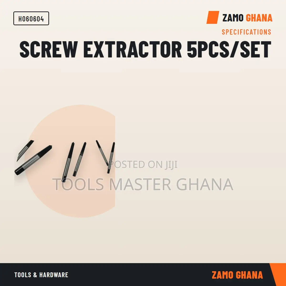 Screw Extractor 5Pcs/Set - H060604