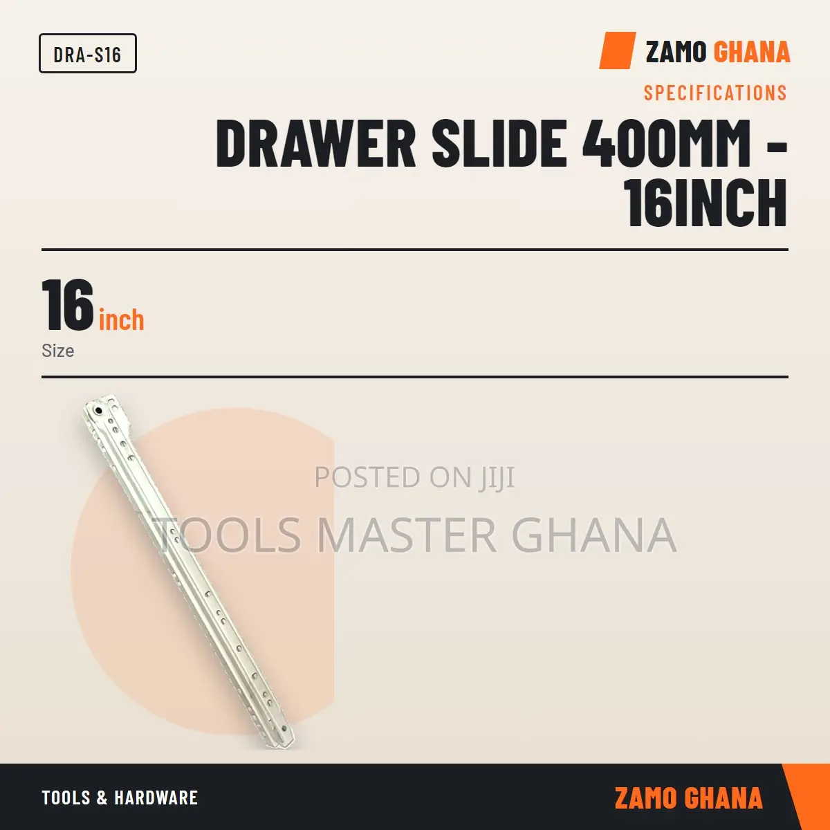 Drawer Slide 400Mm - 16Inch - DRA-S16