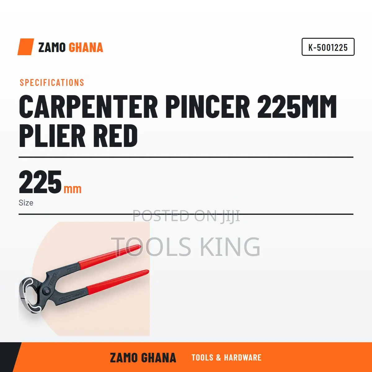 Carpenter Pincer 225Mm Plier Red - K-