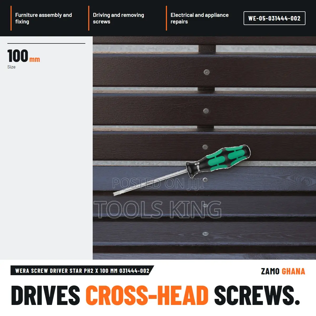 Wera Screw Driver Star Ph2 X 100 Mm 031444-002 - WE-05-031444-002