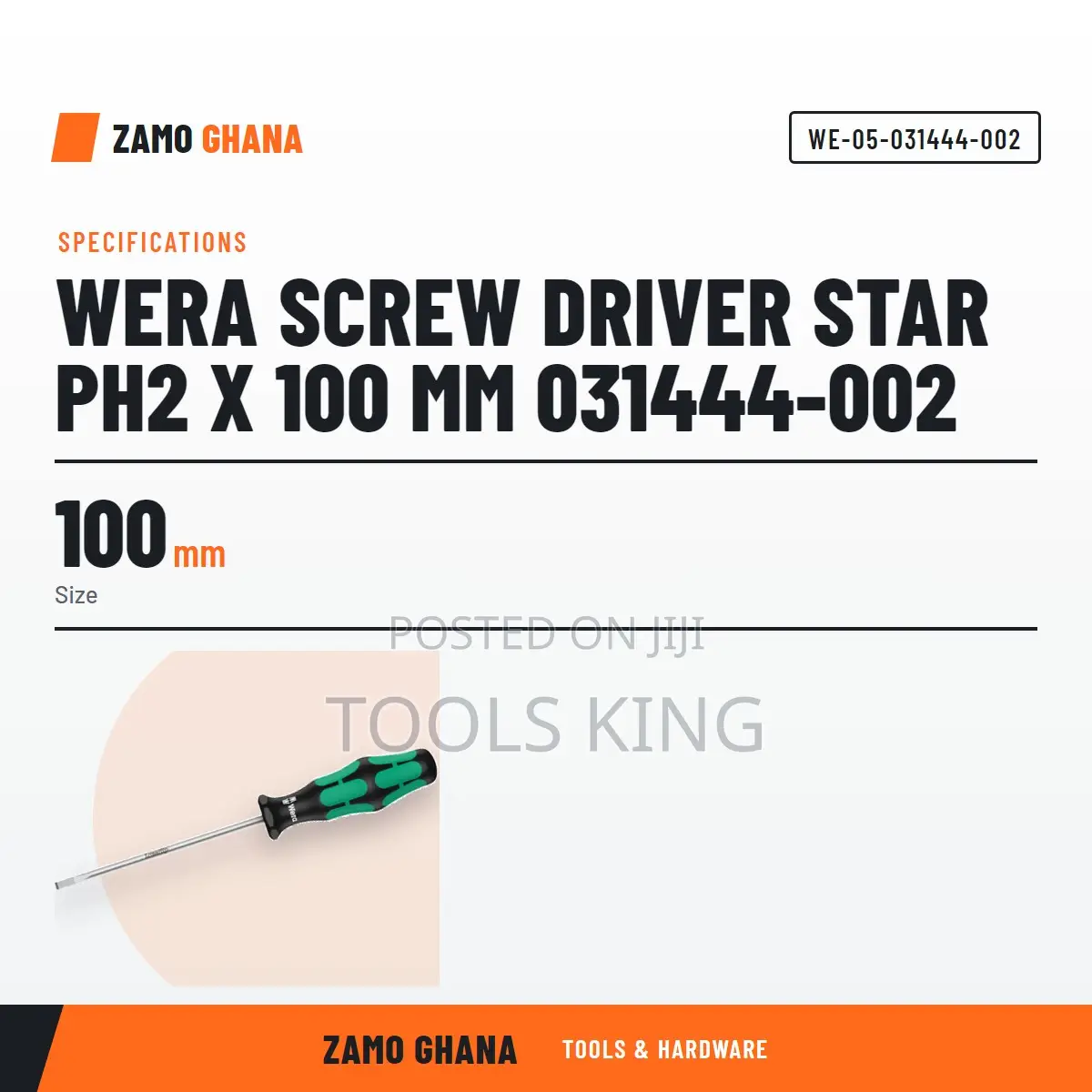 Wera Screw Driver Star Ph2 X 100 Mm 031444-002 - WE-05-031444-002