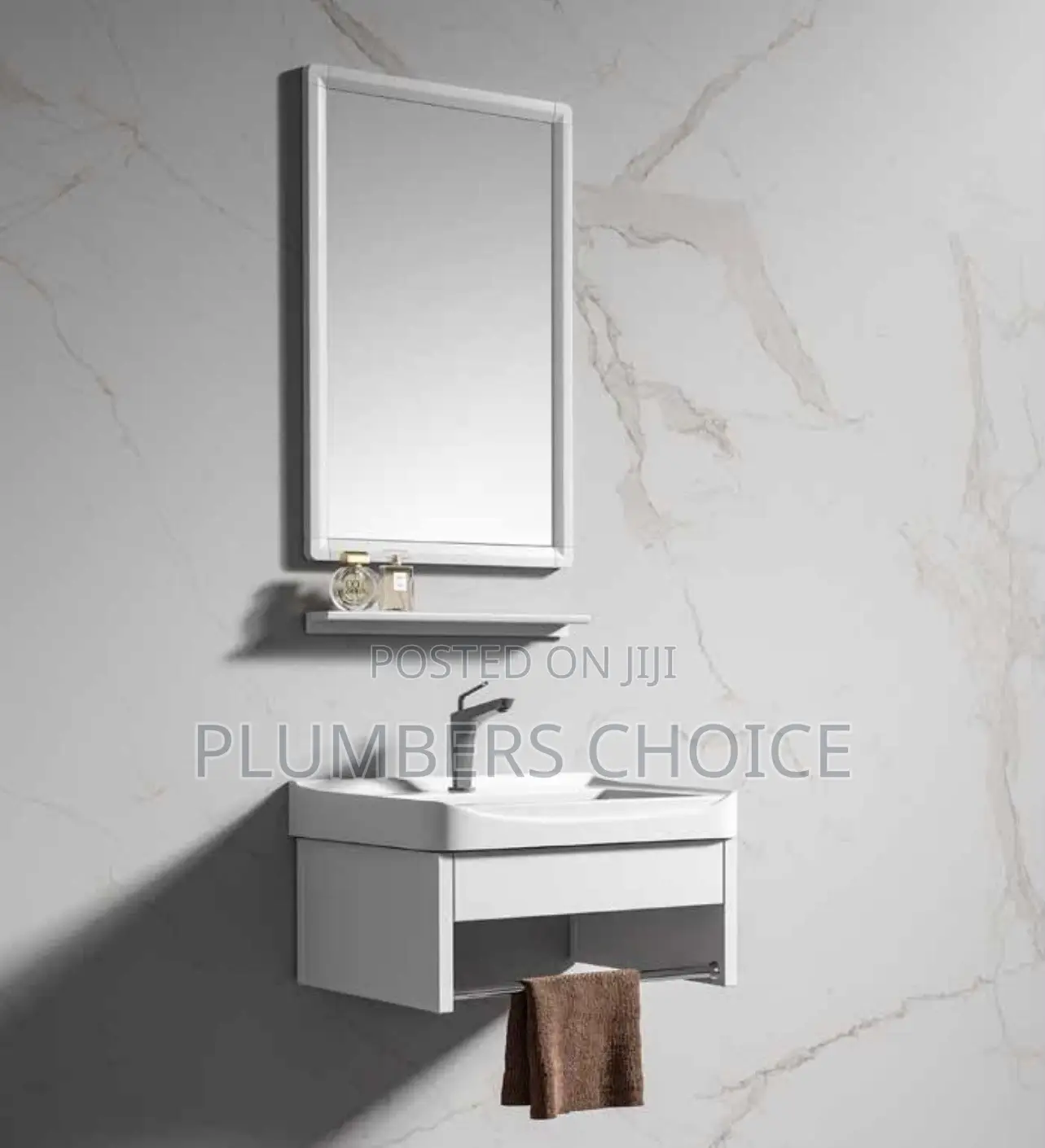 4cm Hanging Basin With Mirror and Shelves