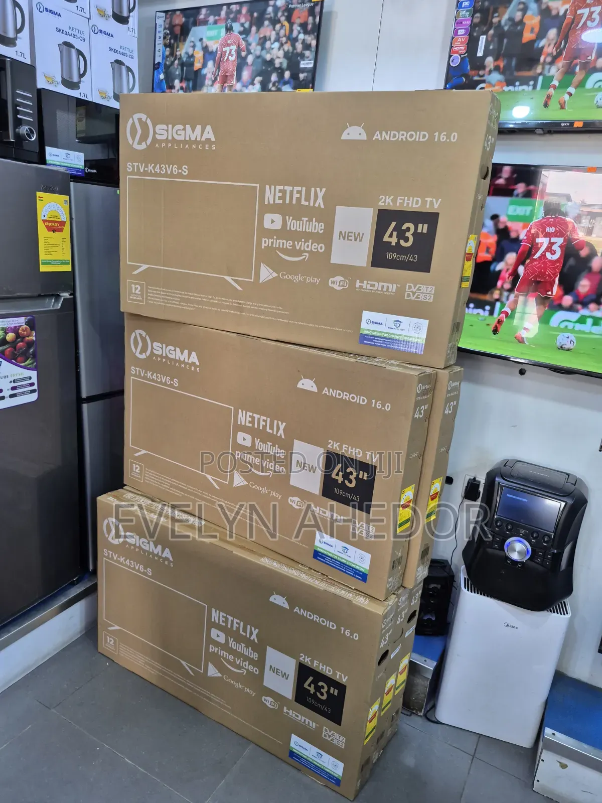 New Model of Sigma 43 Inches Smart Android TV With Free Wall Mount