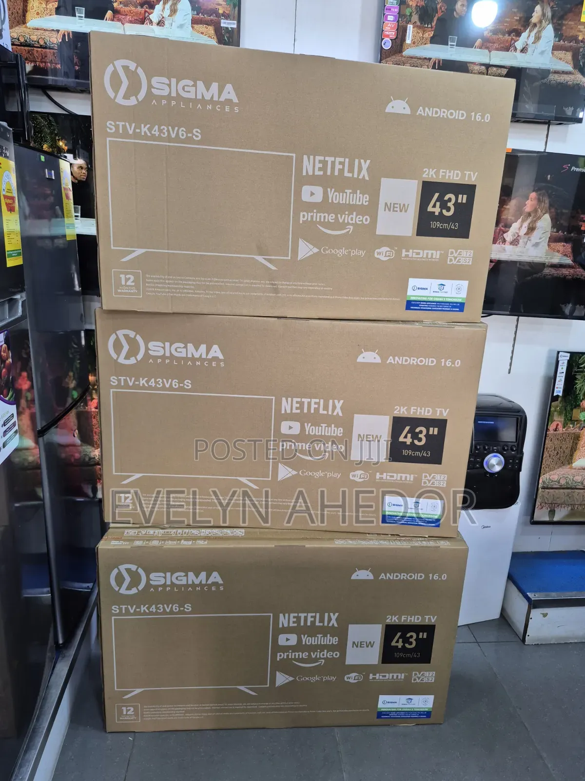New Model of Sigma 43 Inches Smart Android TV With Free Wall Mount