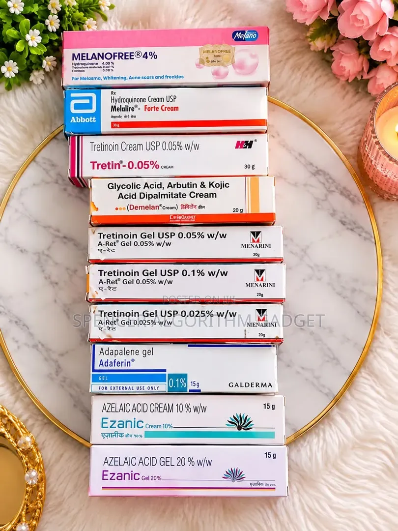 Tretinion/Adepalene/Azelaic/Melanofree/Demelan/Tosowoong/Celimax/Cream