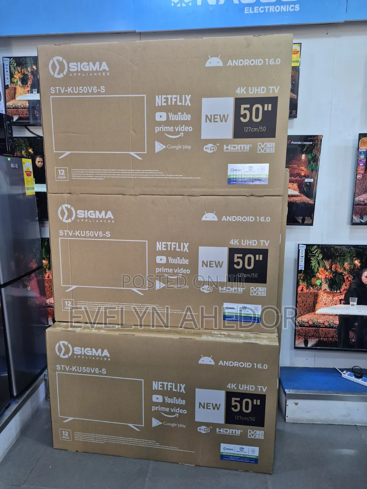 Latest 16.0 Android Version of Sigma 50 Inches Fresh in Box for Sale