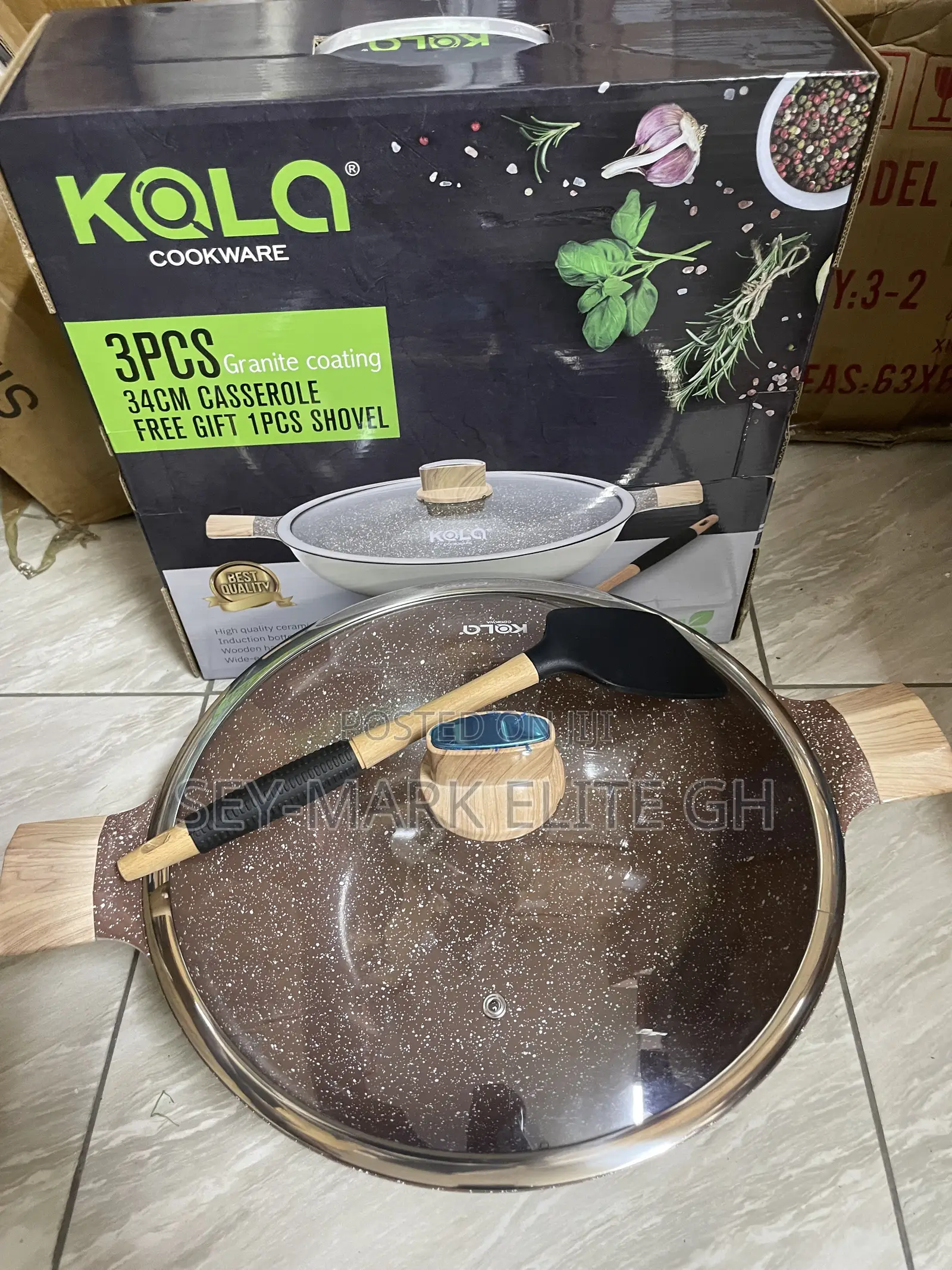 34cm Kala Granite Casserole Cookware