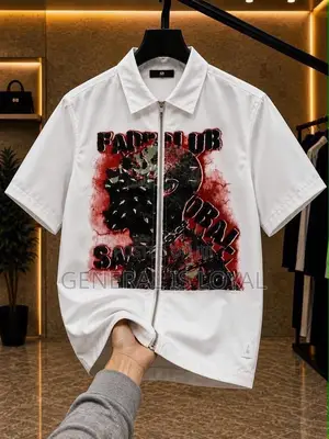 Men Graphic Zip Shirt