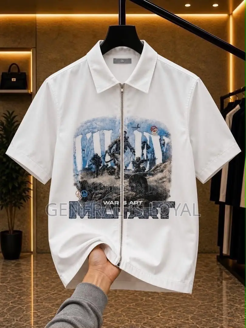 Men Graphic Zip Shirt