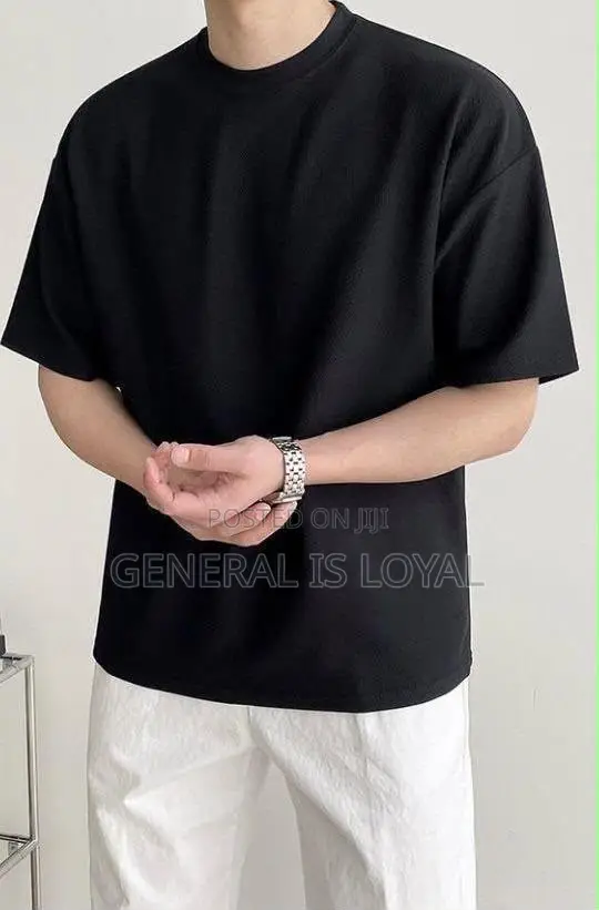 Heavy Cotton Black Plain T Shirt