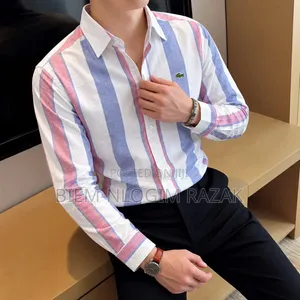 High Quality Lacoste Striped Long Sleeves Shirts Available in Stock