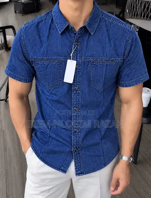 High Quality Executive Jeans Short Sleeves Shirts Available in Stock