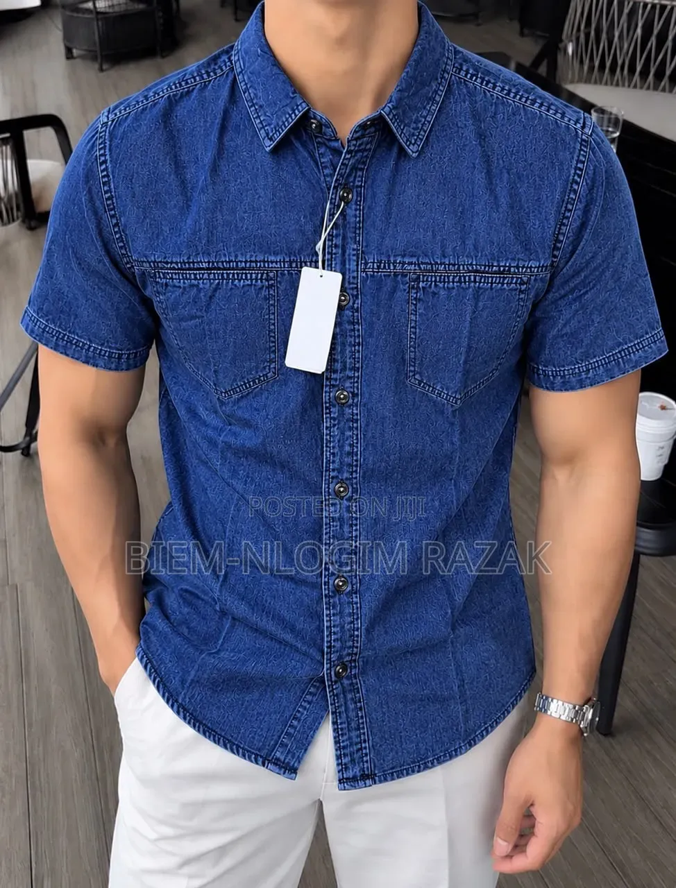 High Quality Executive Jeans Short Sleeves Shirts Available in Stock